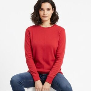 Cat & Jack Red Thermal Long Sleeve Shirt Cozy Waffle Knit Basic Tee Junior XL